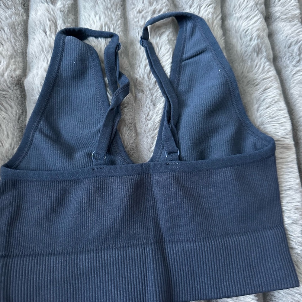 Garage Navy Ribbed Tank Top - Picture 3 of 3